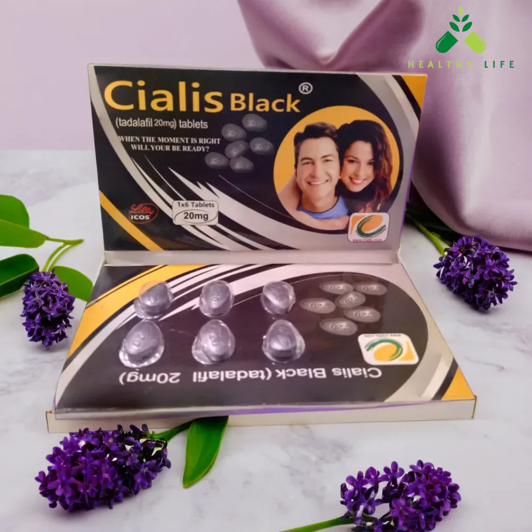 Cialis Black Film Coated Tadalafil 1×6 Tablets for for Erectile Dysfunction (ED) Treats