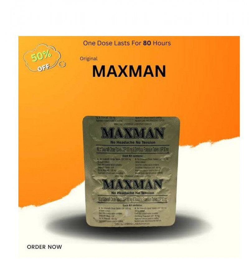 Original Maxman Sex Timing NO HEADACHE NO TENSION 10 tablets